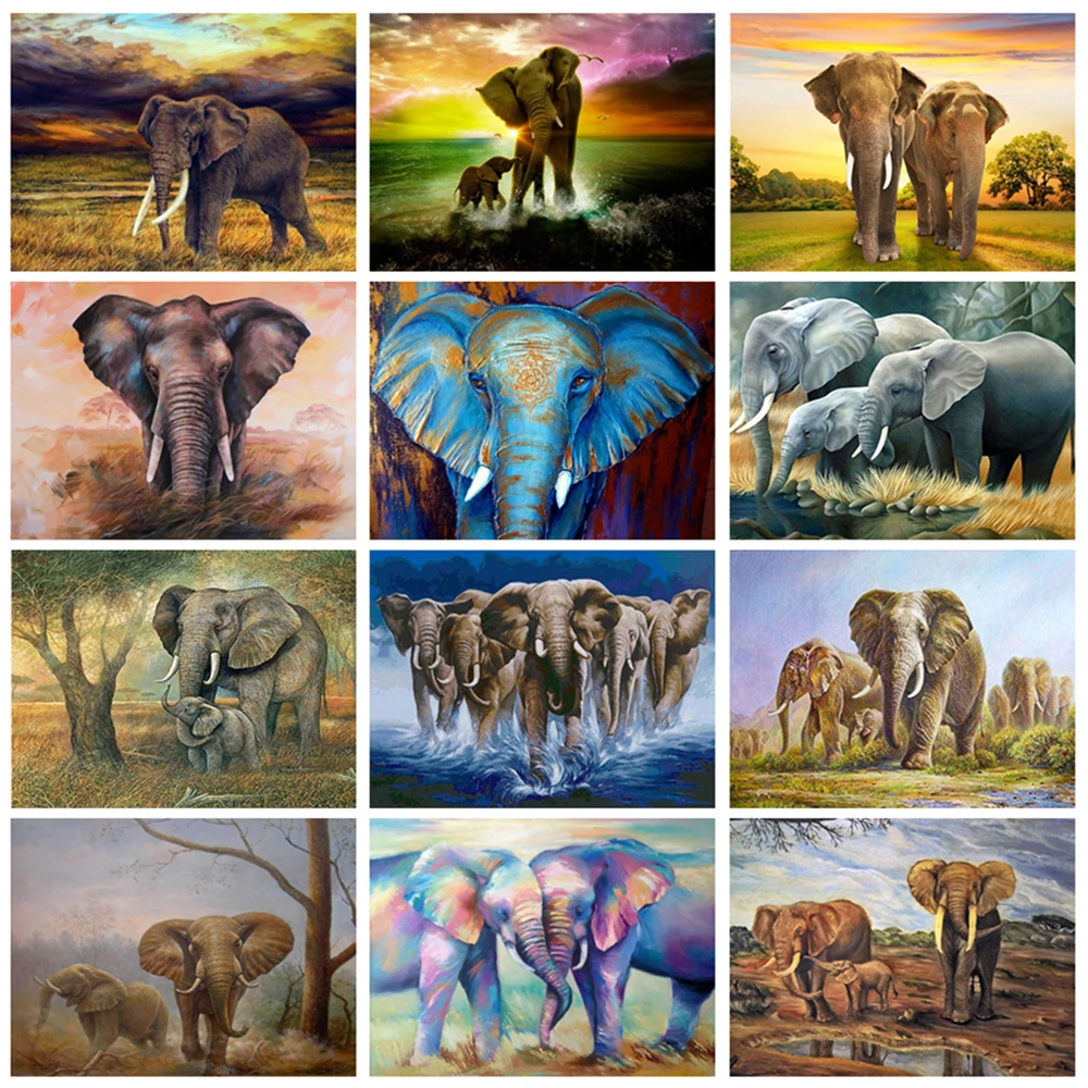Картина для алмазной вышивки с изображением слона|Алмазная мозаика и вышивка| |