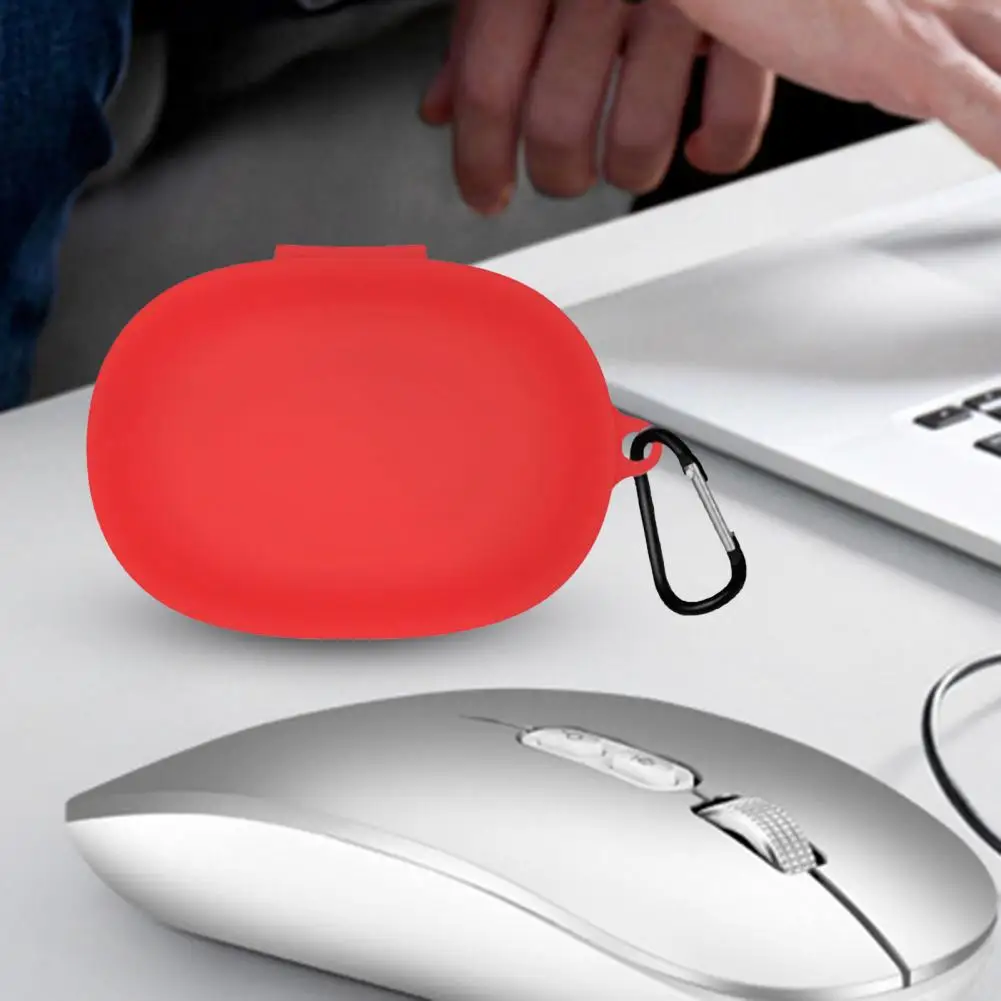Силиконовый чехол для беспроводных наушников Realme Buds Q TWS защитный с крючком |