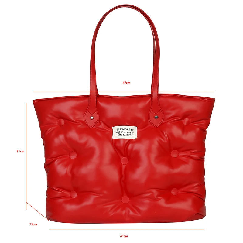 large padded handbags fashion soft leather shoulder bag for women new space down cotton shoulder handbags ladies puff bag purse free global shipping