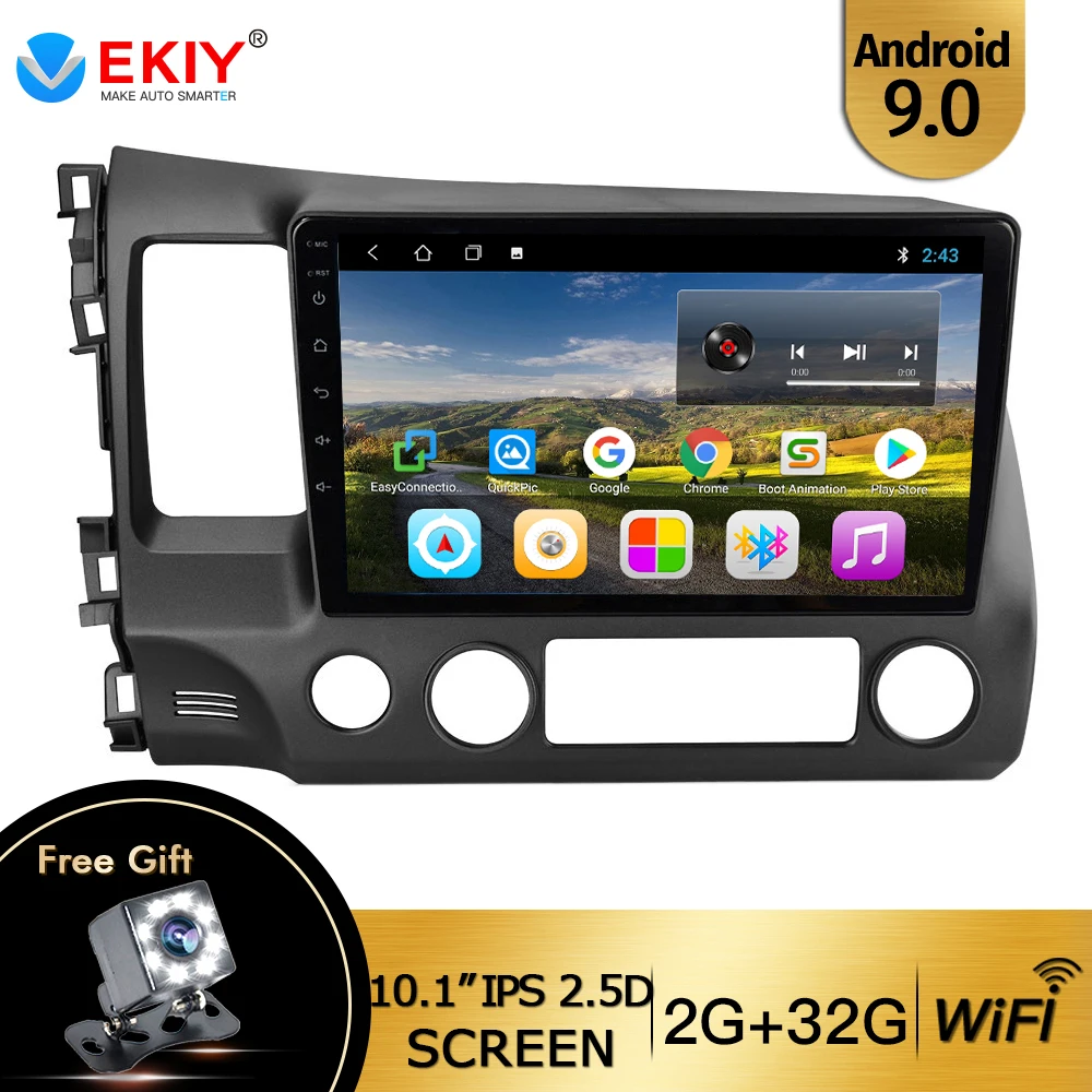 EKIY 10 1 ''IPS Android 9 0 автомобильное радио четырехъядерный Tochscreen GPS мультимедийный