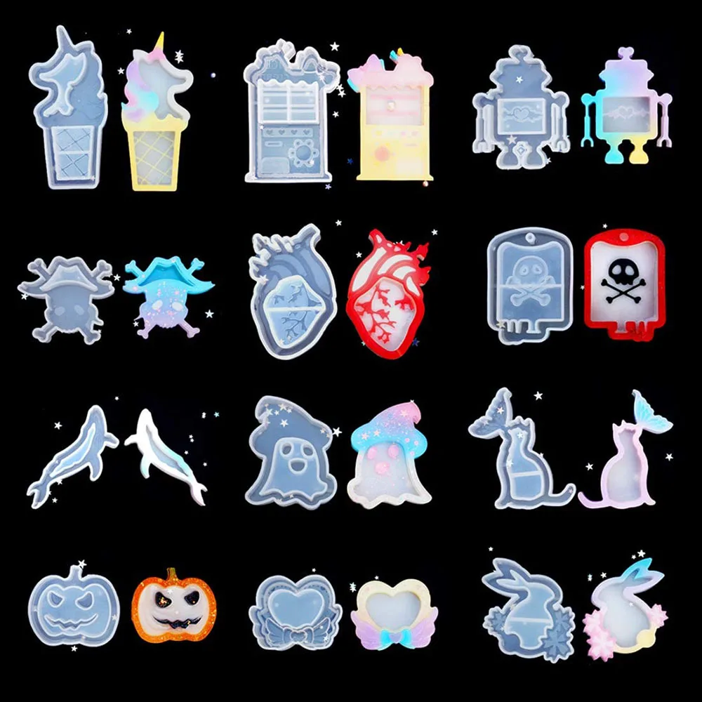 12 стилей шейкер зыбучий песок смола литье силиконовые формы Тыква Форма