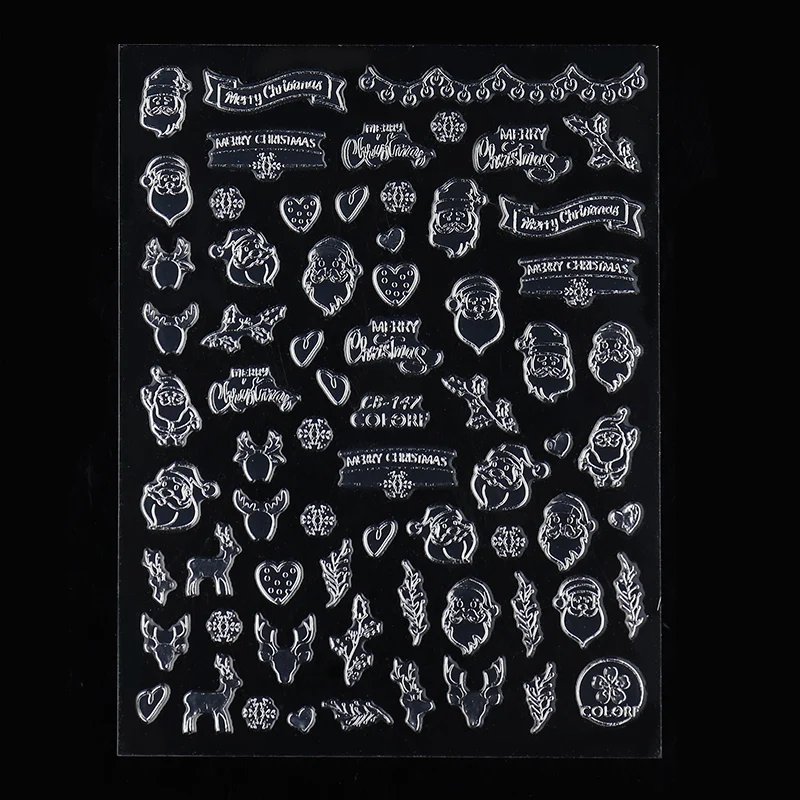 Monja ногтей Рождественская серия Стикеры снеговик рождественские Кепки Леггинсы