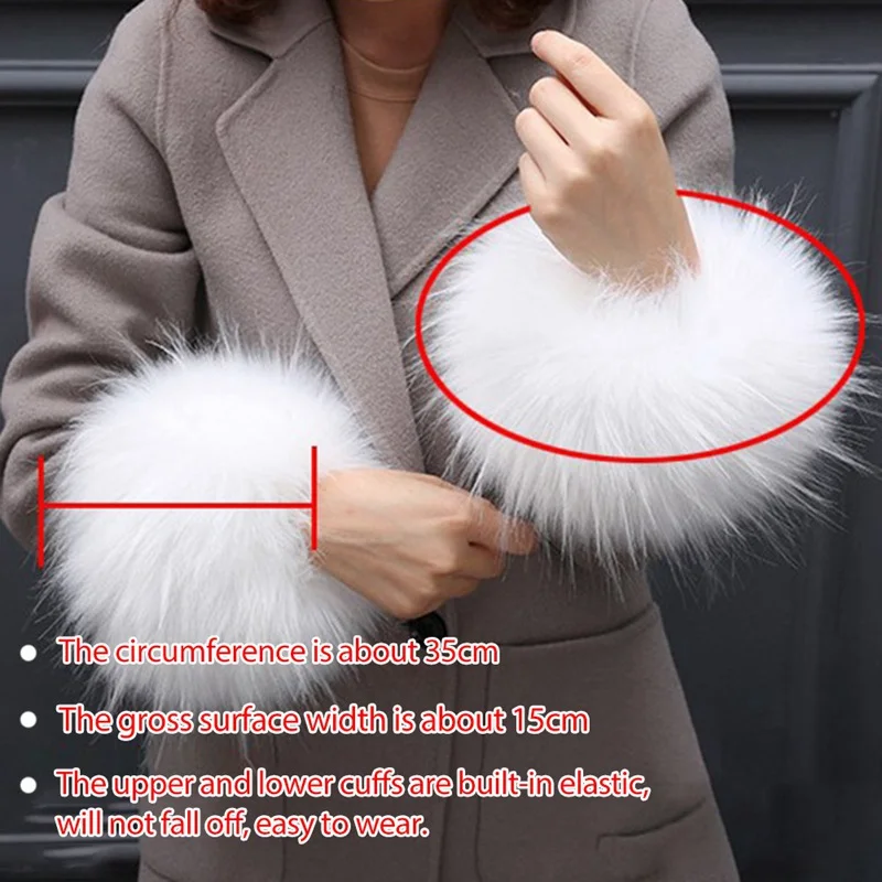 Женский комплект из браслета с манжетами и меховым нарукавником зима 2019 |