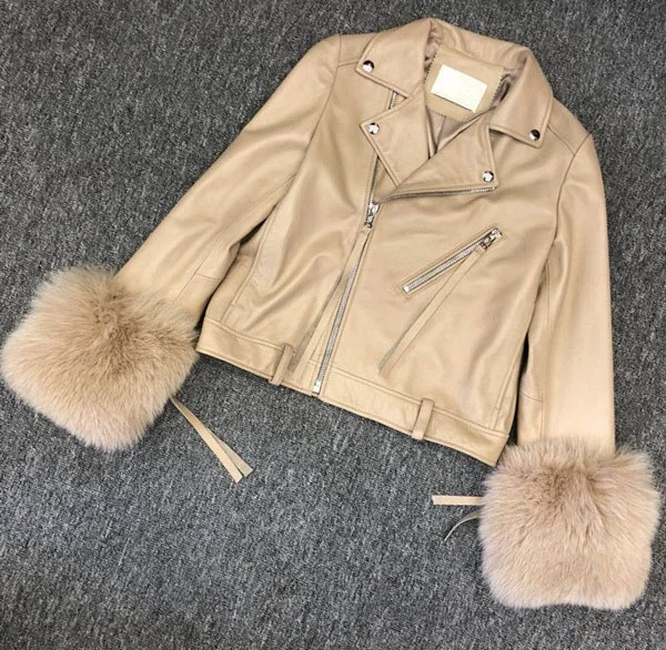 Женская Байкерская короткая куртка на молнии Классическая однотонная бомбер