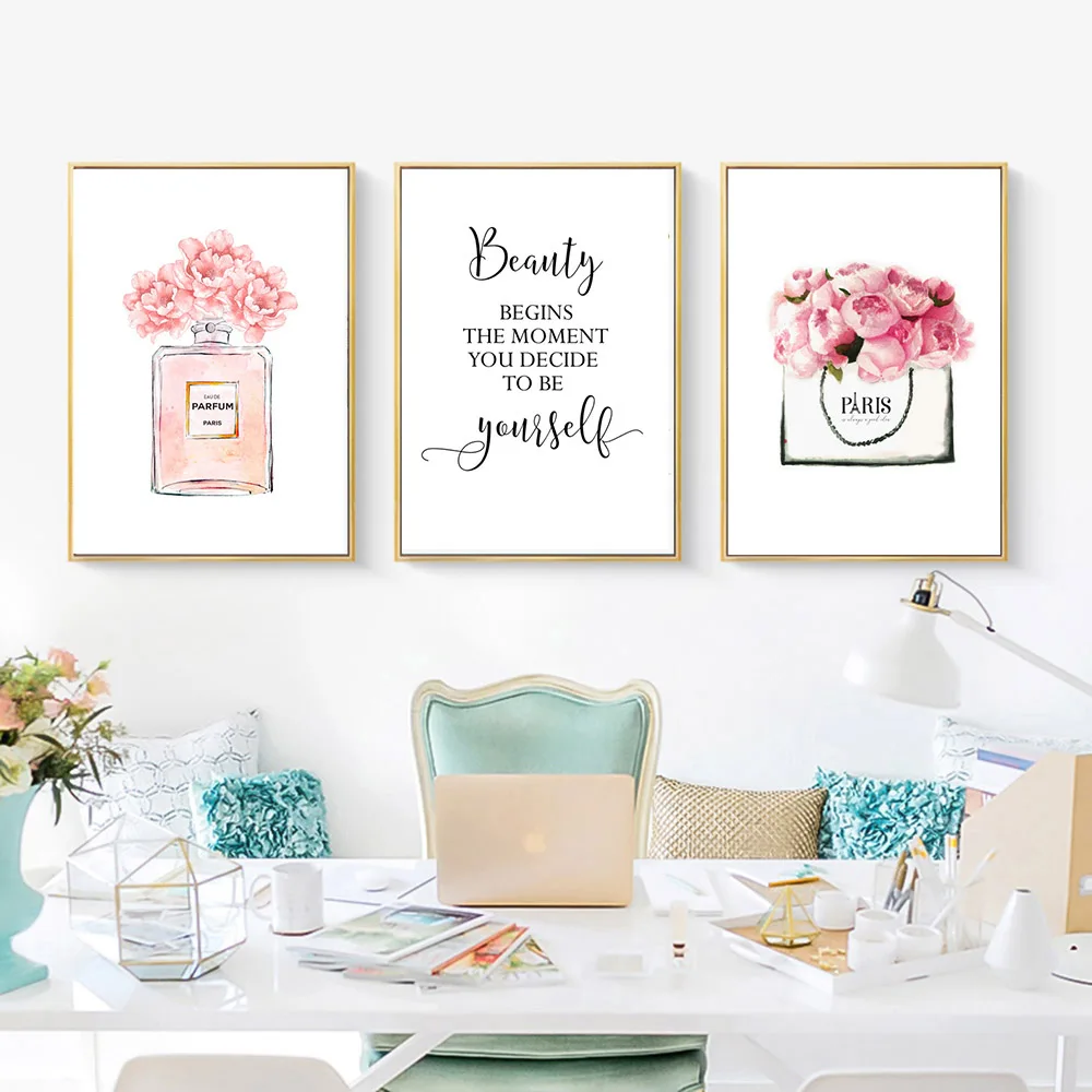 Постер в скандинавском стиле флакон духов Картина на холсте настенное Искусство