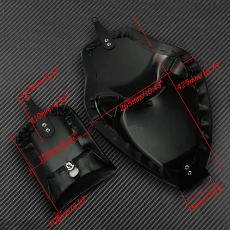 

Motorcycle Rider Passenger Seat Two-Up Seat Driver+Rear for Sportster XL 883 1200 883 Balck