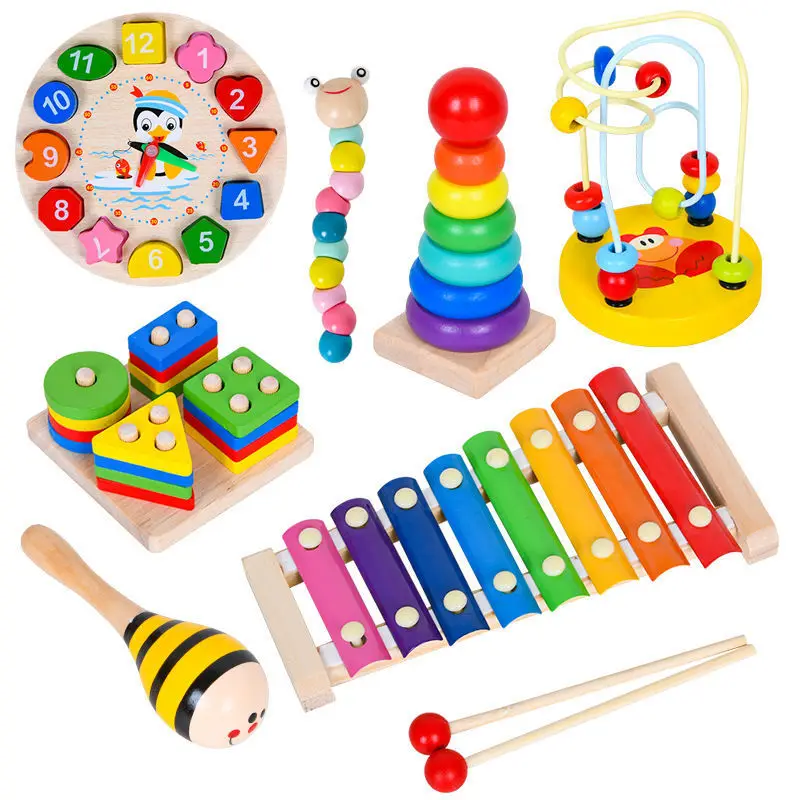 Montessori Educational Baby Toys 3D Wooden Puzzles For Kids Child Games Learning Educational Toys For Babies 1 2 3 Years