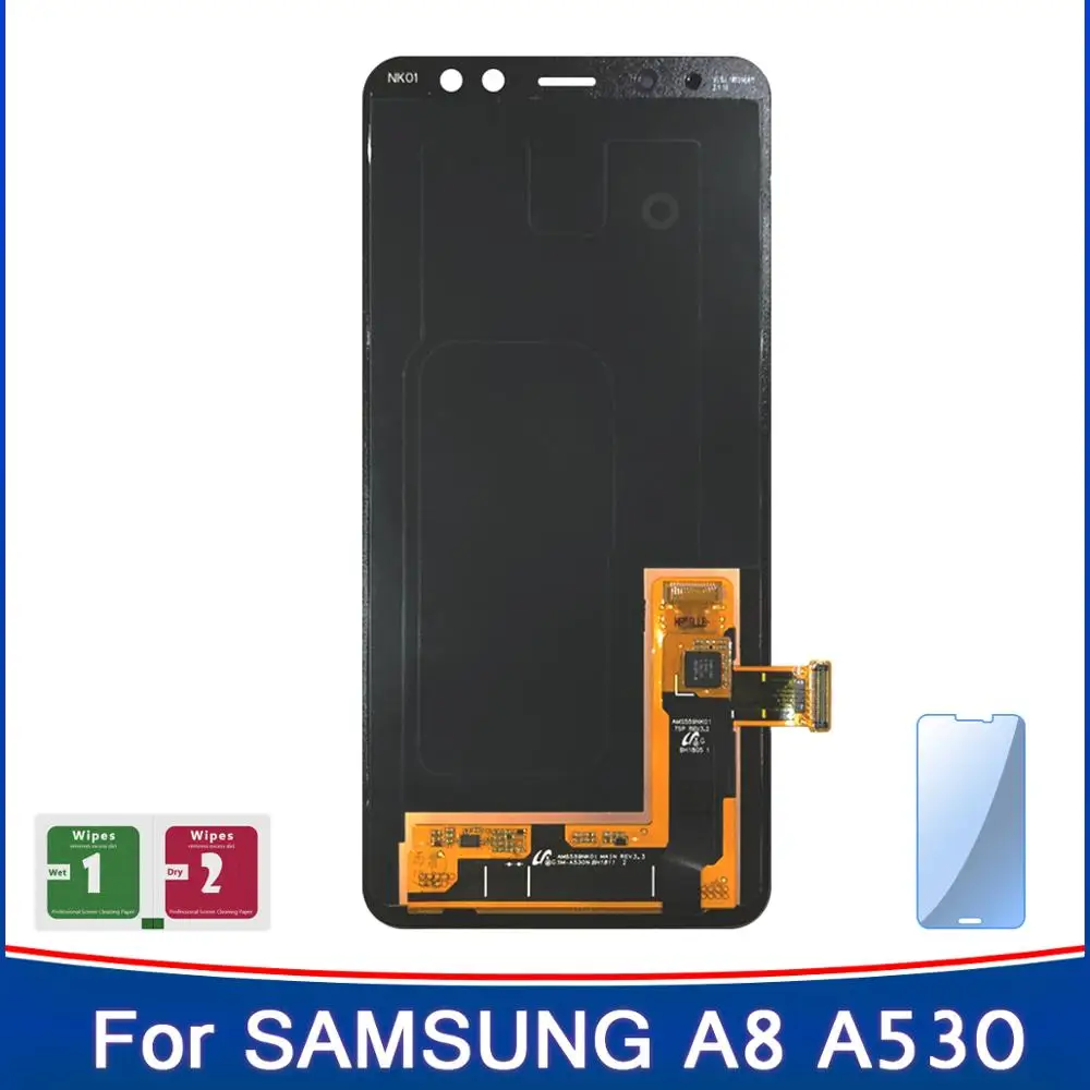 ЖК дисплей с регулируемой яркостью для Samsung Galaxy A8 2018 запчасти сенсорного экрана