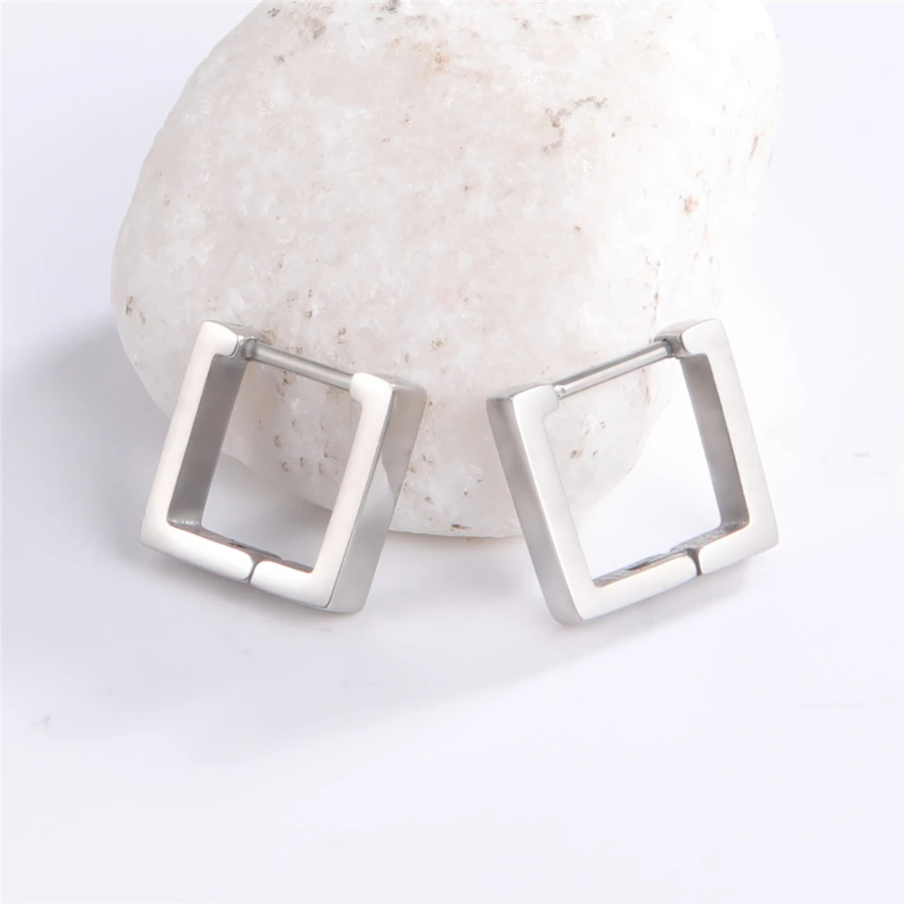 

My Shape Punk Geometric Stars Hoop Earrings for Women Men Triangle Stainless Steel Gothic Fashion Jewelry boucle oreille femme