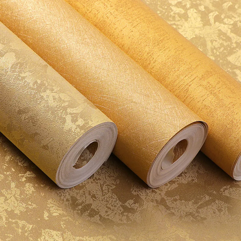 

Pure Pigment Color Gold Wallpaper Light Luxury Living Room Bedroom Background Ceiling Home Renovation Wall Decoration