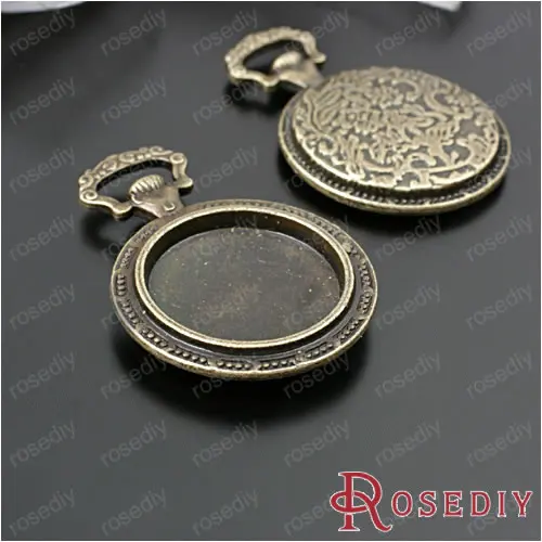 Внешний 38*27 мм Внутренний 19 5 античный бронзовый круглый чехол для карманных