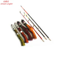natural camphor ice fishing rod flat solid carbon tip easy to carry frp solid tip wood handle free shipping