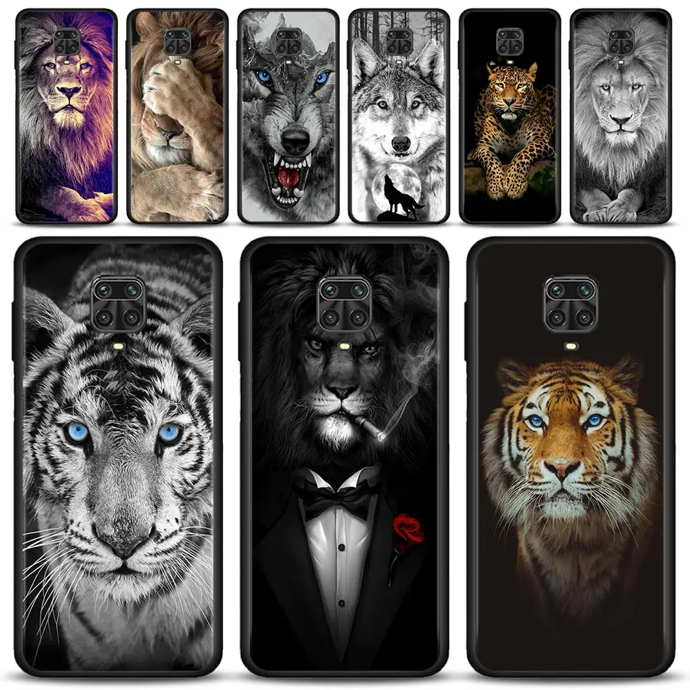 

Cellphone Case For Xiaomi Redmi Note 9S 9 8 11 10 Pro Max Lite 8T 9T 7A 9C 9A 8A Fundas Caso Wolf Lion Animal