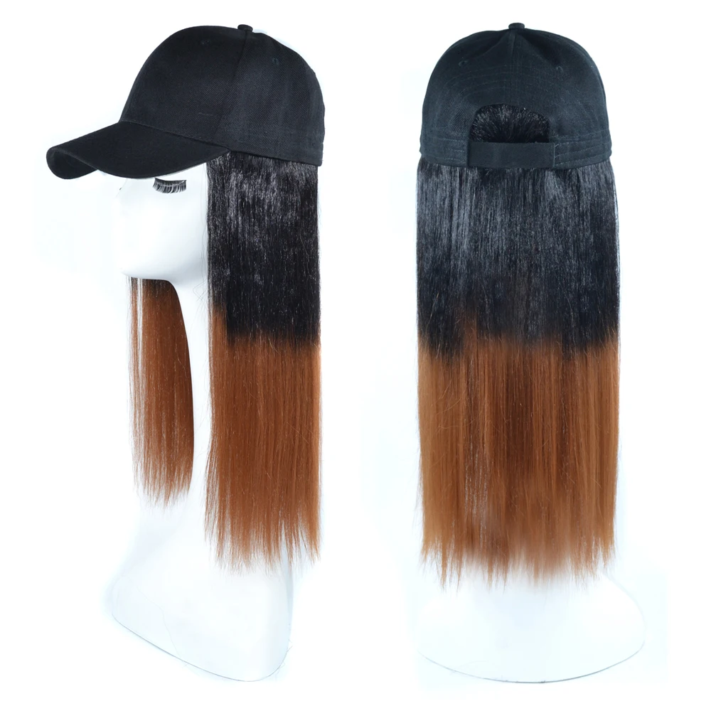 

Beiyufei 16/22/24 Inch Synthetic Cap With Hair Wig Kanekalon High Temperature Fiber Natural Black / Brown Straight Wigs For Girl