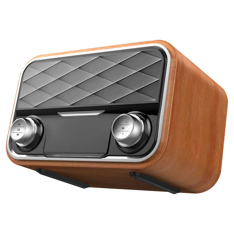 

Retro radio EasyLIFEDual speaker wooden speaker mood clock display portable bluetooth speaker SZ011