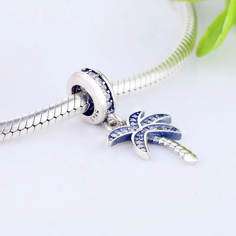 Подходит к оригинальному пану браслет 925 пробы серебряный Ретро пальмовое дерево