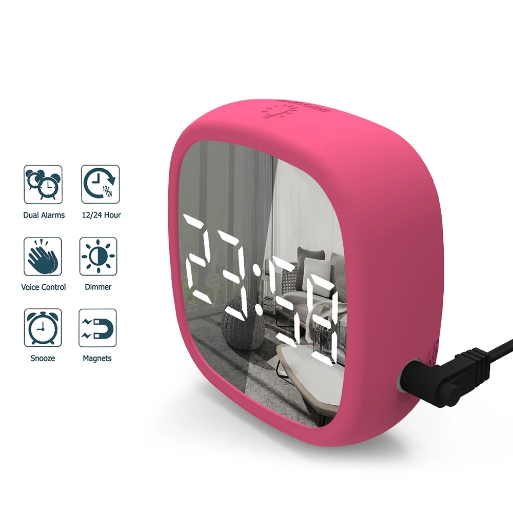 Часы-Будильник Цифровые зеркальные со светодиодной подсветкой будильник с