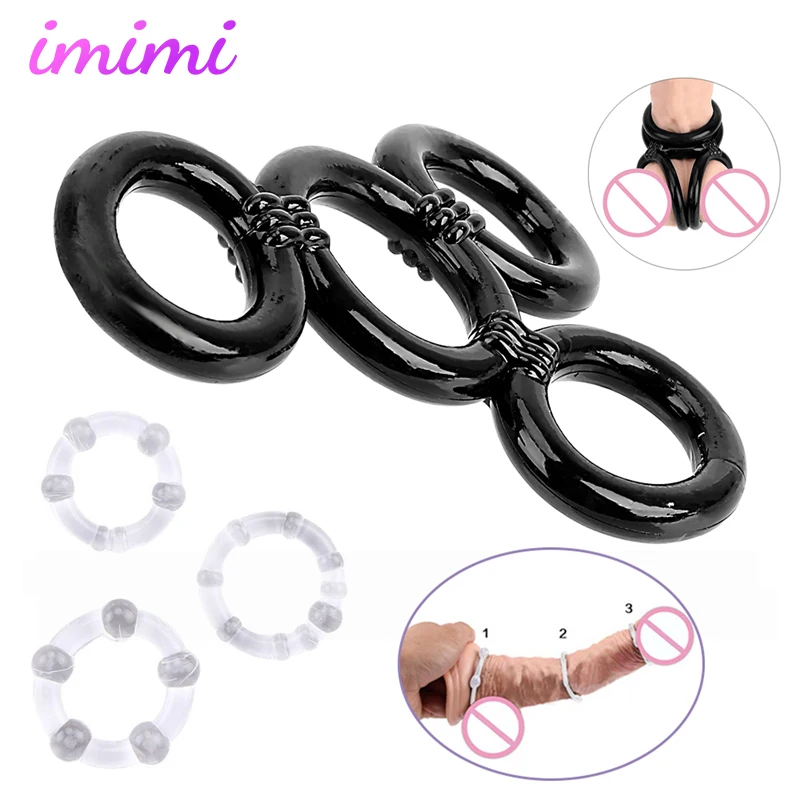 4 кольца на пенис тренажер для пениса задержка эякуляции высокая эластичность