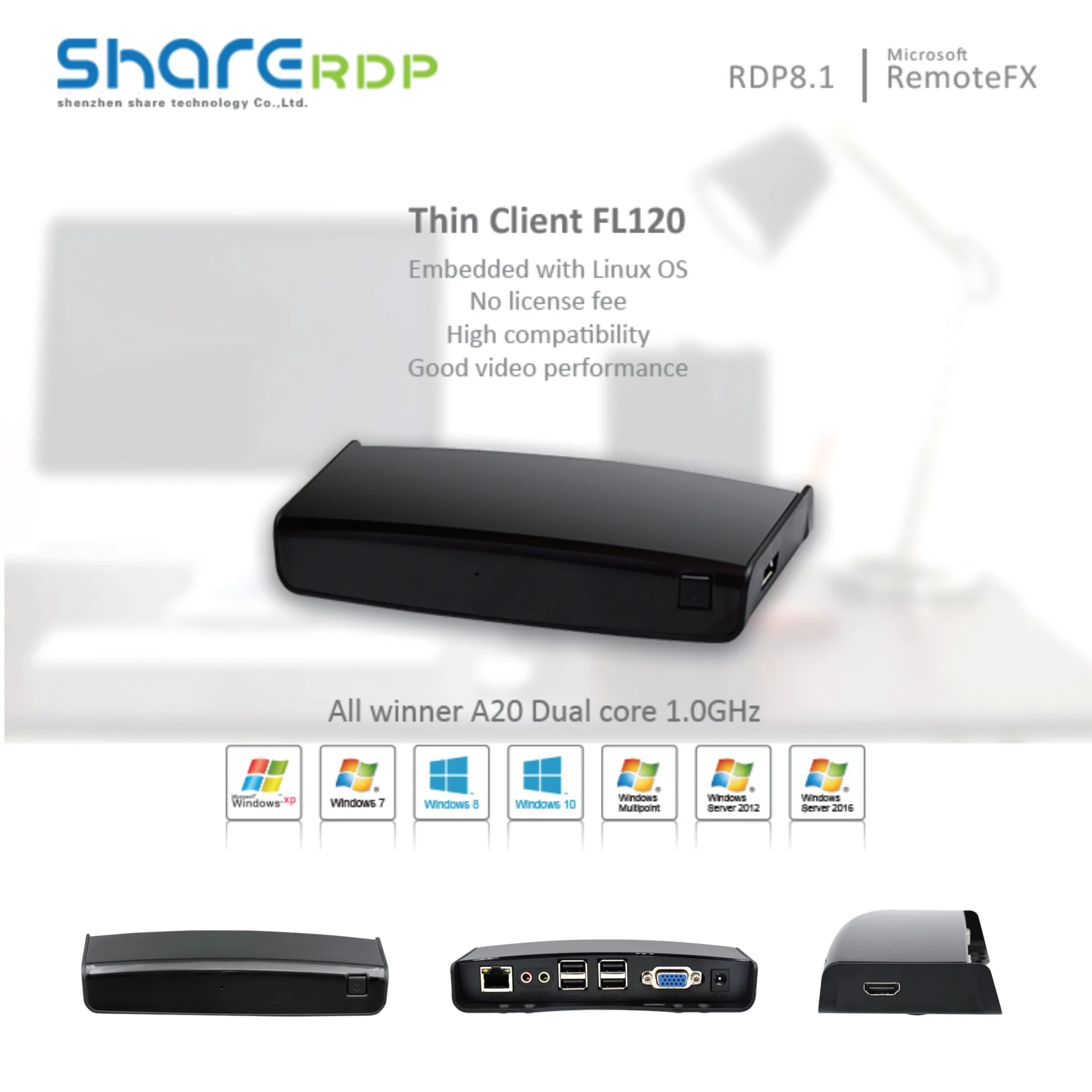 

FL120N cloud terminal real estate teaching desktop mini pc micro computer thin client ARM architecture