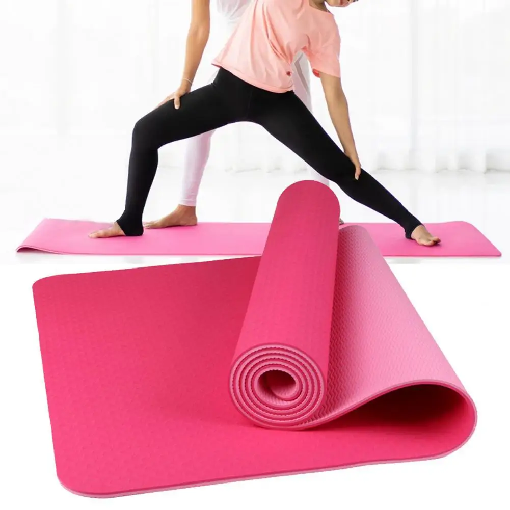 

Yoga Mat Two-color Fitness Exercise TPE High Density Cushion Mat for Beginners Gym Mat Yoga Mat Non Slip Mat Fitness Carpet
