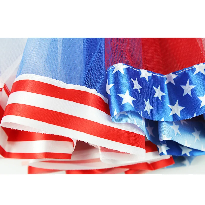 Детская юбка-пачка с национальным американским флагом комбинированная газовая