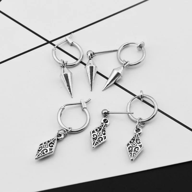 Модные Ретро серьги в стиле панк индивидуальные мужские и женские с подвеской