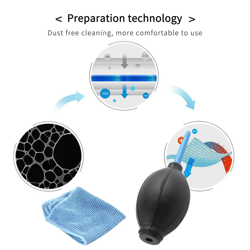 

Cleaning Cloth Brush and Air Blower In 1 Set Digital Camera Cleaning kit Dust Photography Professional Cleaner Air Blower