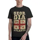 Футболка мужская с принтом флага Джорджии, хлопок, короткий рукав, грузинский Национальный Топ