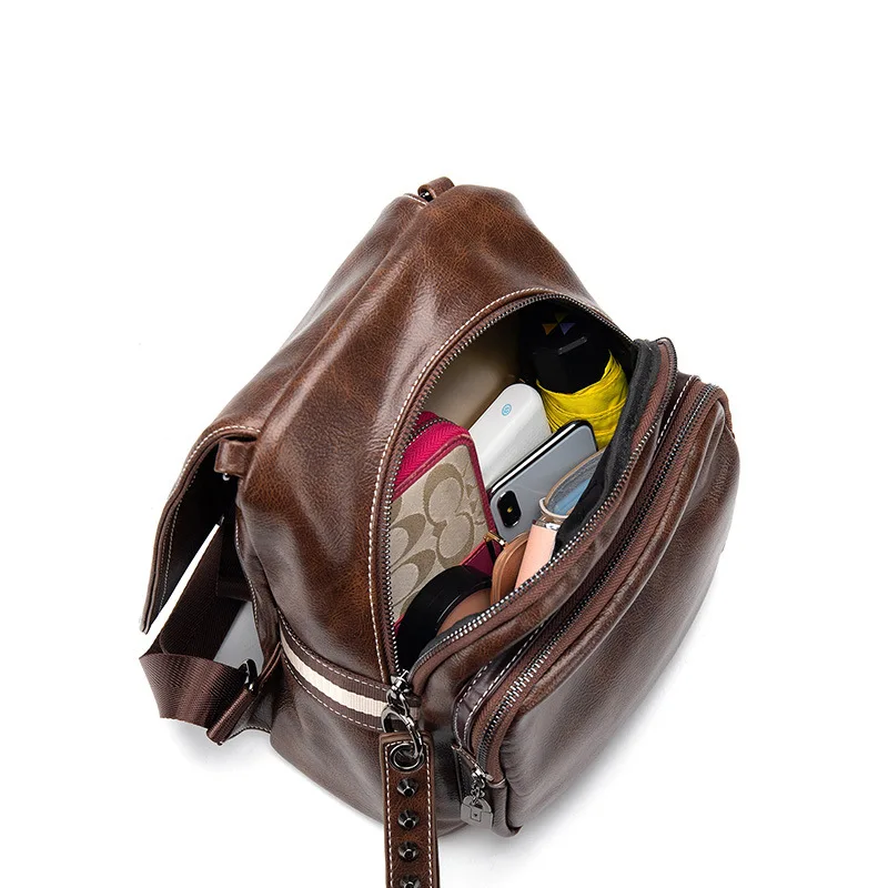 

New simple backpack female 2020 new female travel school bag casual solid color student backpack