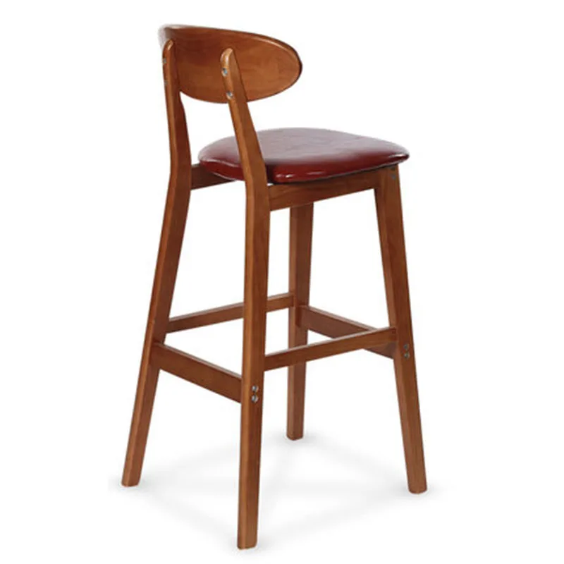 Барный стул из массива дерева домашний высокий для приема современная простота