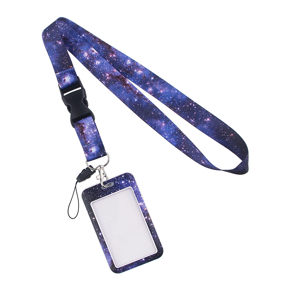 yl200 new starry sky key lanyard car keychain badge holder personalise office id card pass gym mobile phone accessories gifts free global shipping
