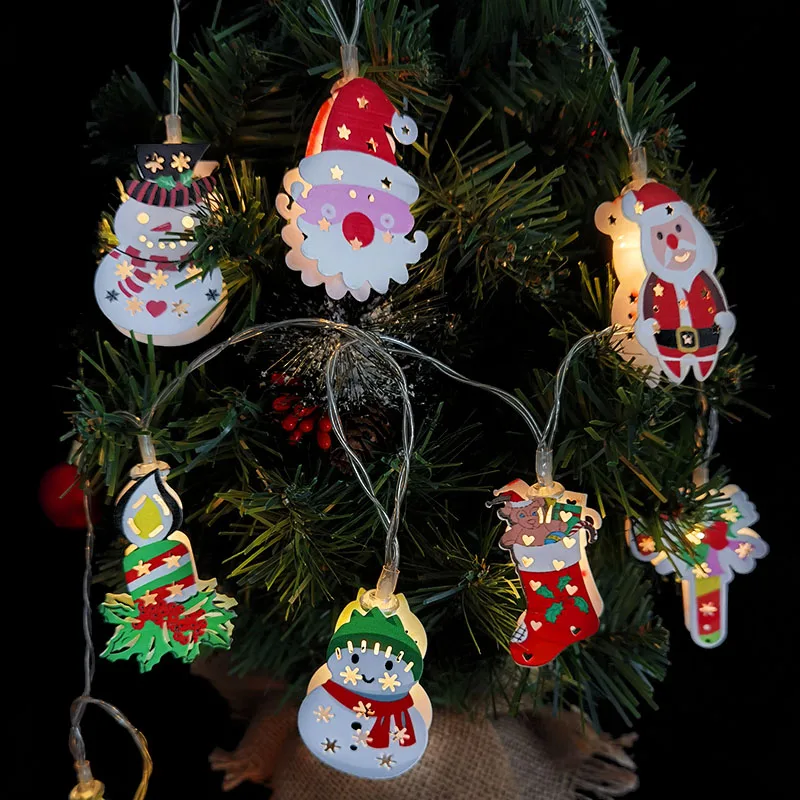 

Christmas Ornaments Santa Snowman Christmas Tree LED Garland String Lights for Home New Year Xmas Party Deco 10 LED Fairy Lights