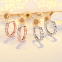 womens fashion cute love heart hoop earrings cubic zirconia romantic rose gold tiny huggies trendy earring round accessories