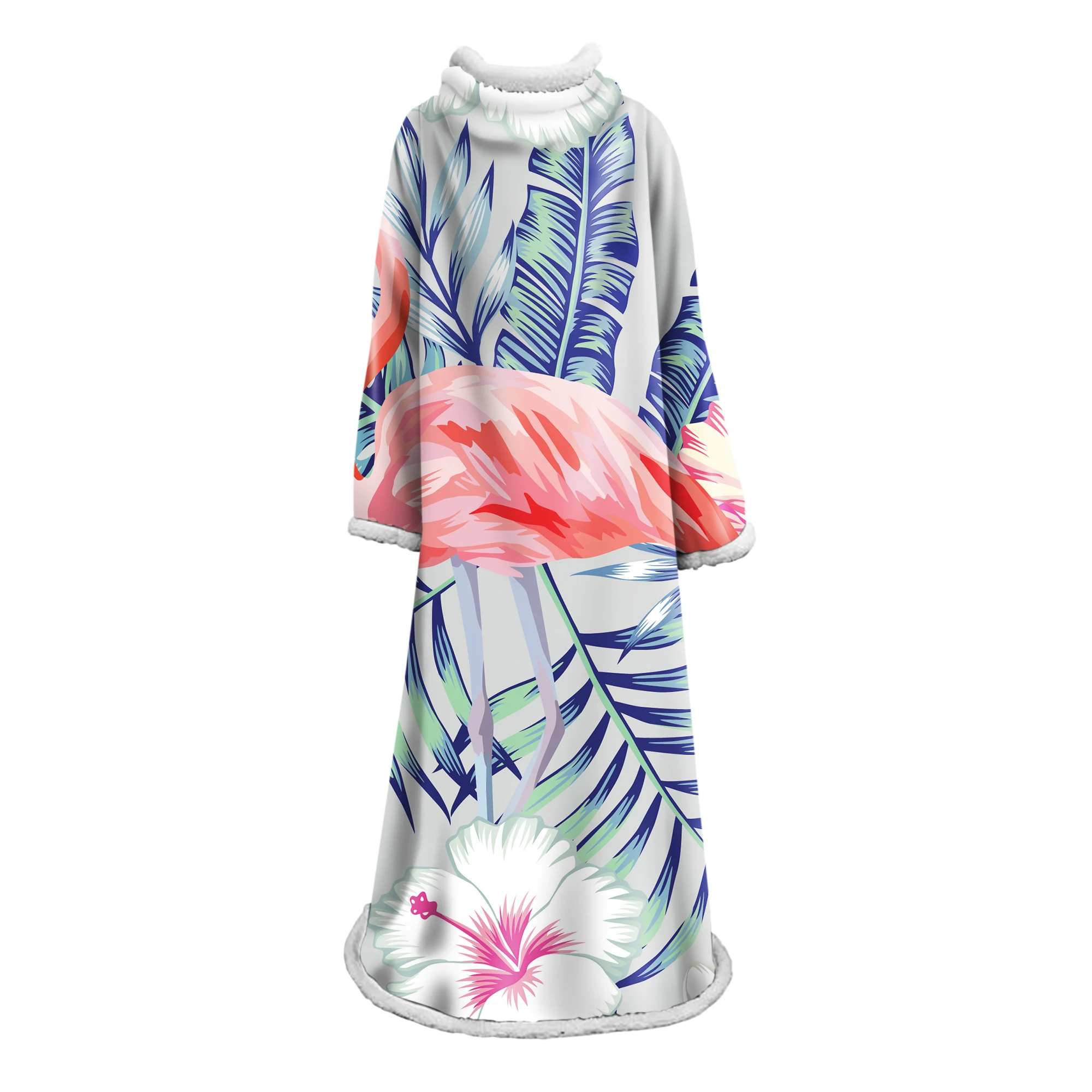 Фламинго подстежка на искусственном меху Одеяло с рукавами супер мягкая теплая