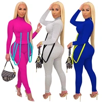 casual women tracksuit two piece set striped draswtring skinny sportsuit y2y winter clothes for women outfit