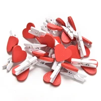10 20pcspack mini heart love wooden clothes photo paper peg pin clothespin craft postcard clips home wedding decoration