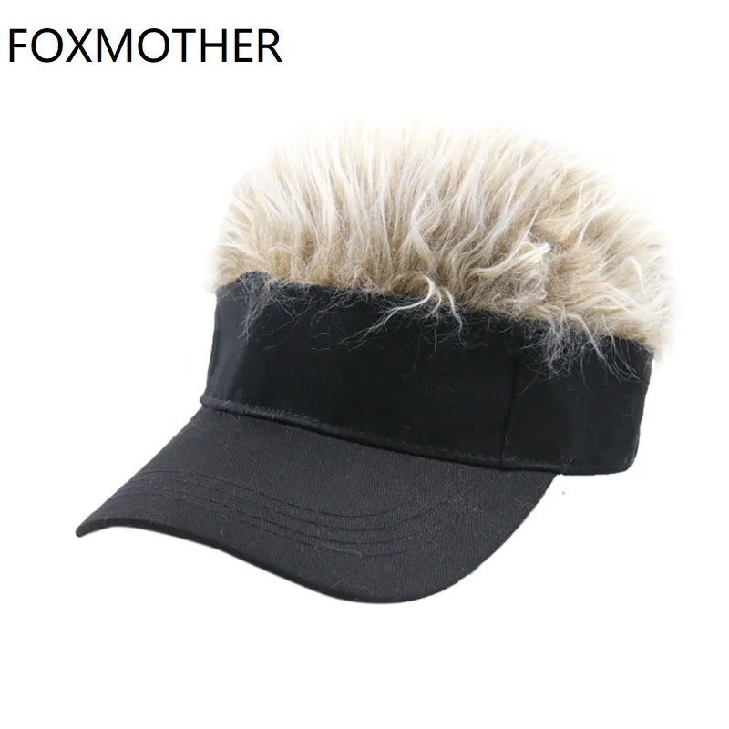FOXMOTHER черный белый гольф бейсболка с поддельным чутье волос солнцезащитный козырек веселье Хэллоуин вечерние шапки для мужчин и женщин