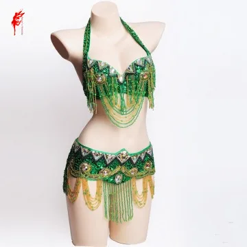 новые бусы для танца живота костюм с кисточками девочек набор женщин бюстгальтер