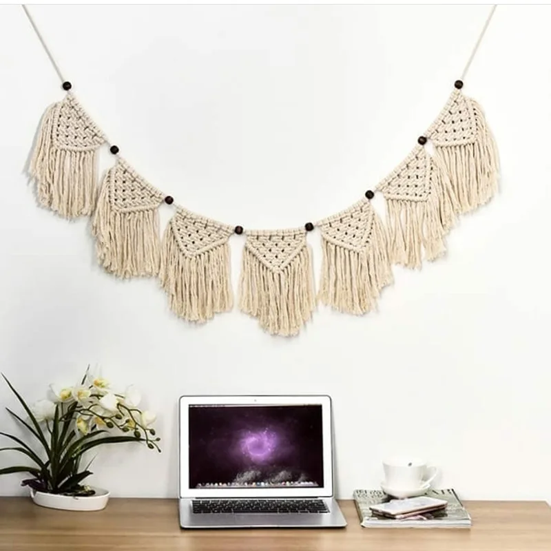 Макраме Тканый гобелен баннер ручной работы настенный домашний Настенный декор