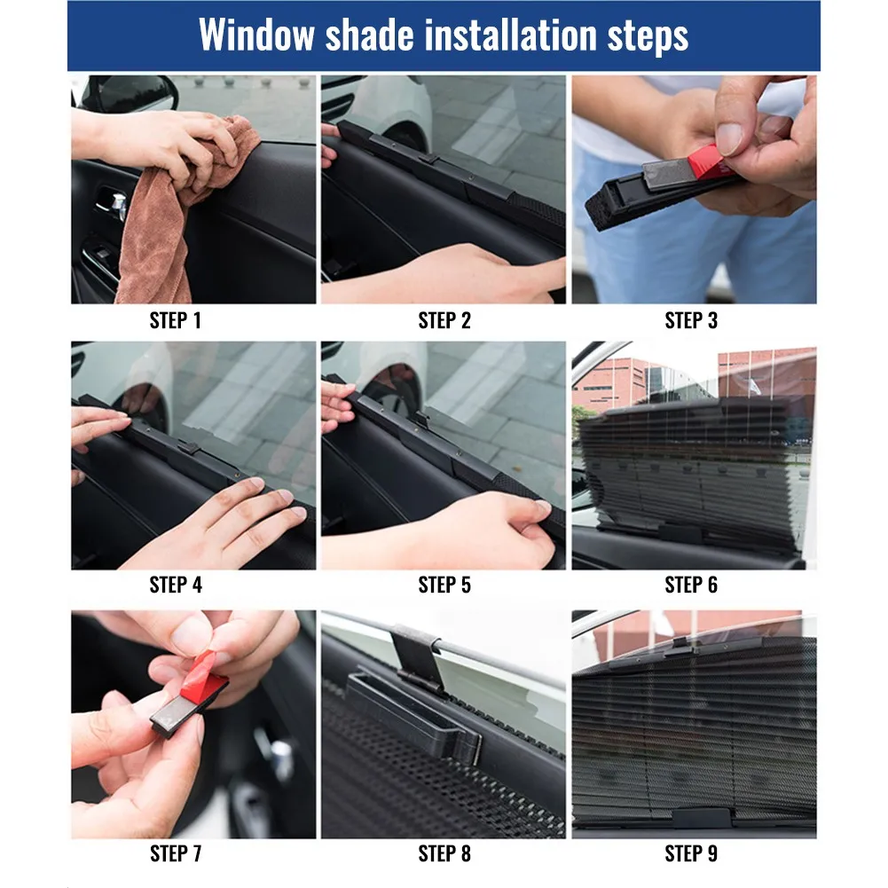 

Car Sunshade Curtain Rear Retractable Side Window Front Back Windshield Sun Block Auto Sunscreen Car Accessories