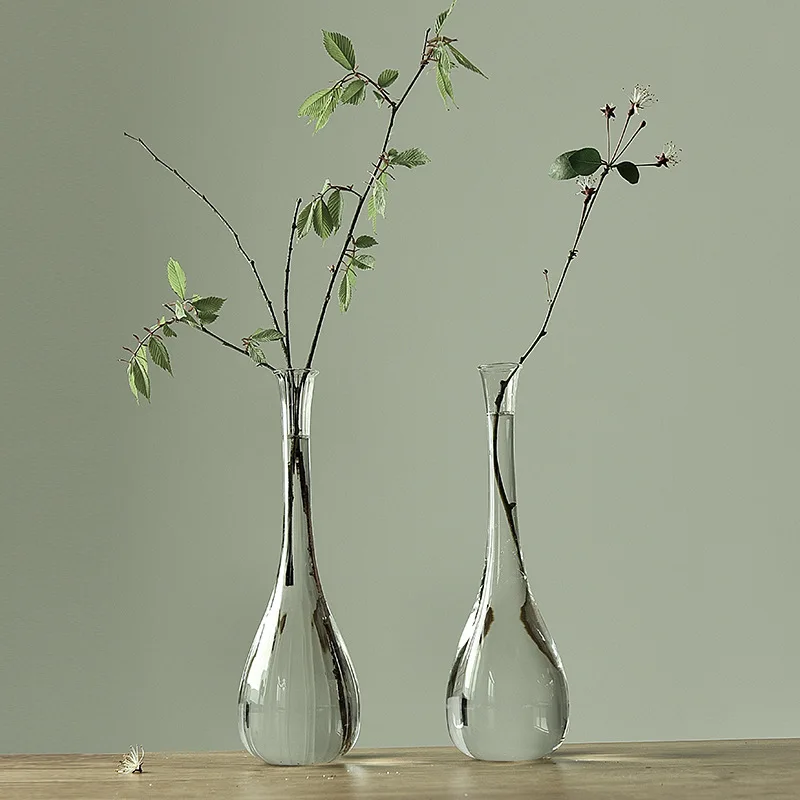 

Креативный домашний декор, новая Изысканная тонкая стеклянная ваза, вазы для цветов для домашнего декора, бутылка для сушеных цветов, украш...