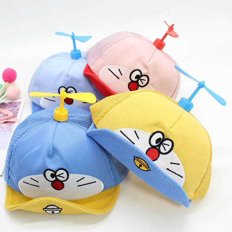 

Spring Summer Baby Hats Cute Children's Baseball Caps Cartoon Bamboo Dragonfly Boy Girl Cotton Mesh Cap Soft Brim Casual Sun Cap