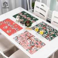 2021 pvc coaster placemats for kitchen dining table waterproof heat resistant table mats christmas new years festival placemats