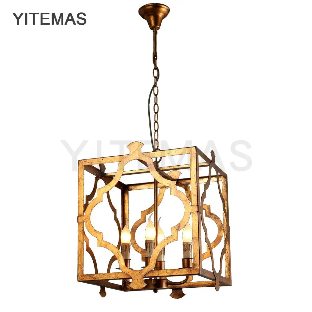 Винтажный подвесной светильник в стиле ретро антикварная Золотая лампа с