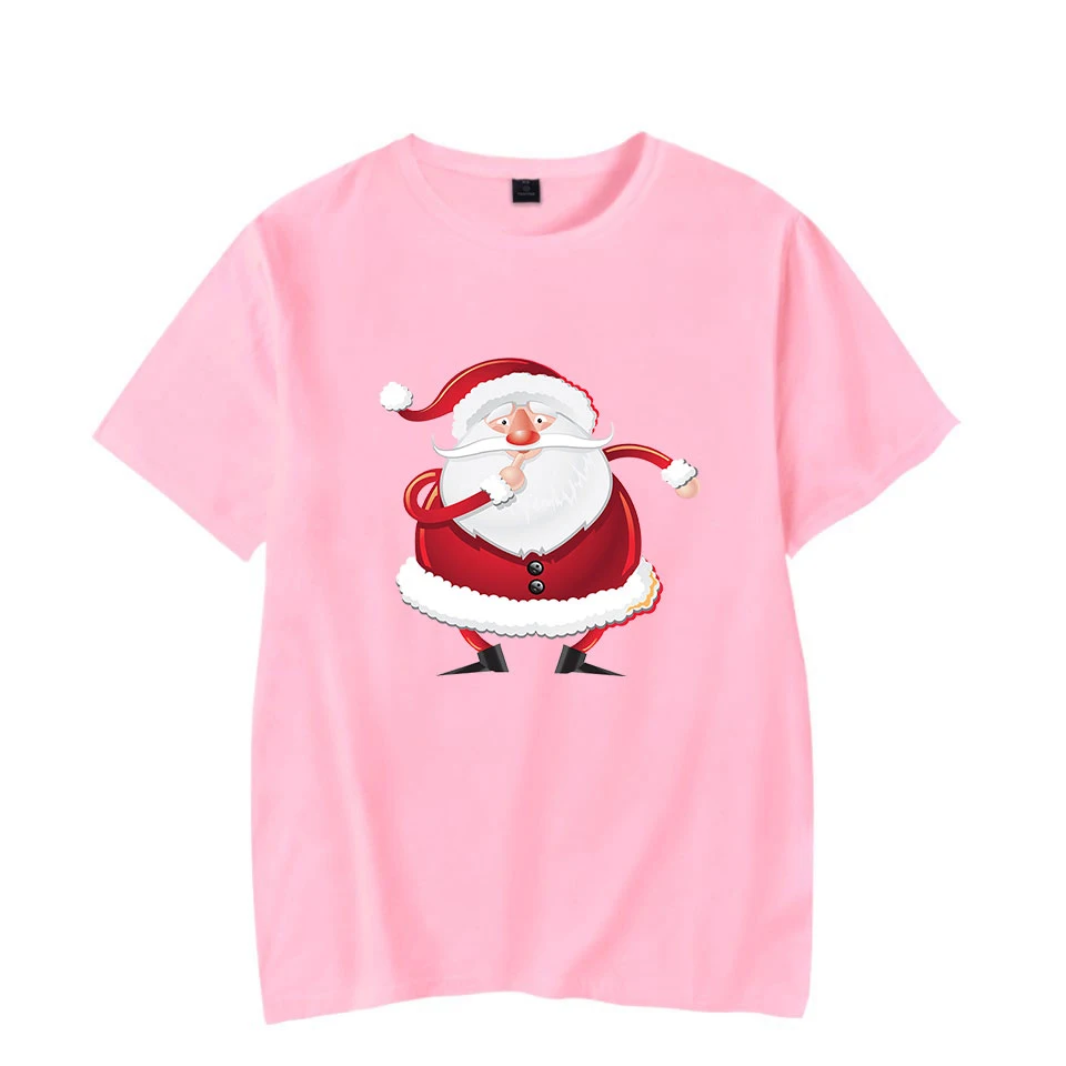 

Симпатичная футболка для мужчин и женщин, модная летняя крутая Рождественская футболка с коротким рукавом для мужчин и женщин, удобная розо...