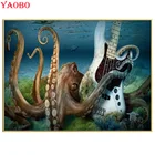 Осьминог играть на гитаре 5d DIY Алмазная картина полностью квадратная круглая Алмазная мозаика вышивка крестиком забавные морские животные