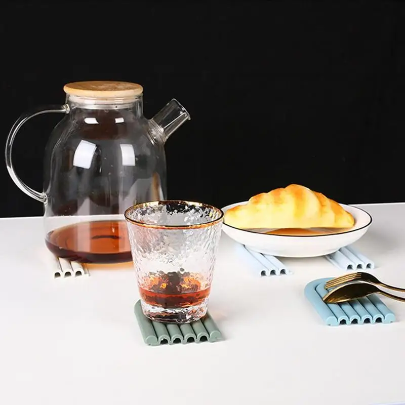 

Nordic style Silicone Removable Rainbow Coasters Insulation Pads Cup Mat Plate Non Slip Placemat Home Decor Kitchen Accessories