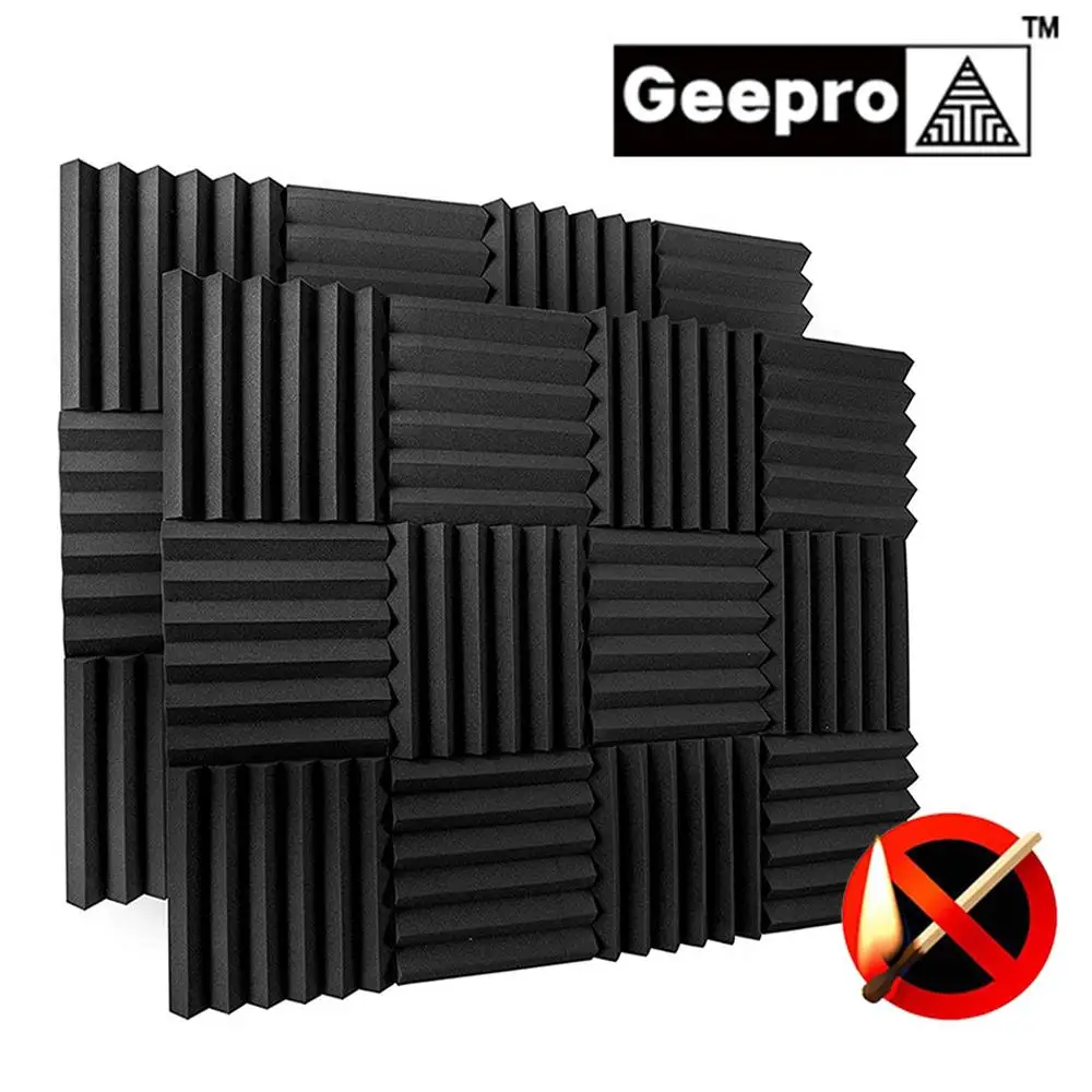 

Geepro 10pcs Soundproofing Foam Studio Acoustic Panels Acoustic Foam Wedges 25x25x5cm Soundproof Absorption Treatment Panel