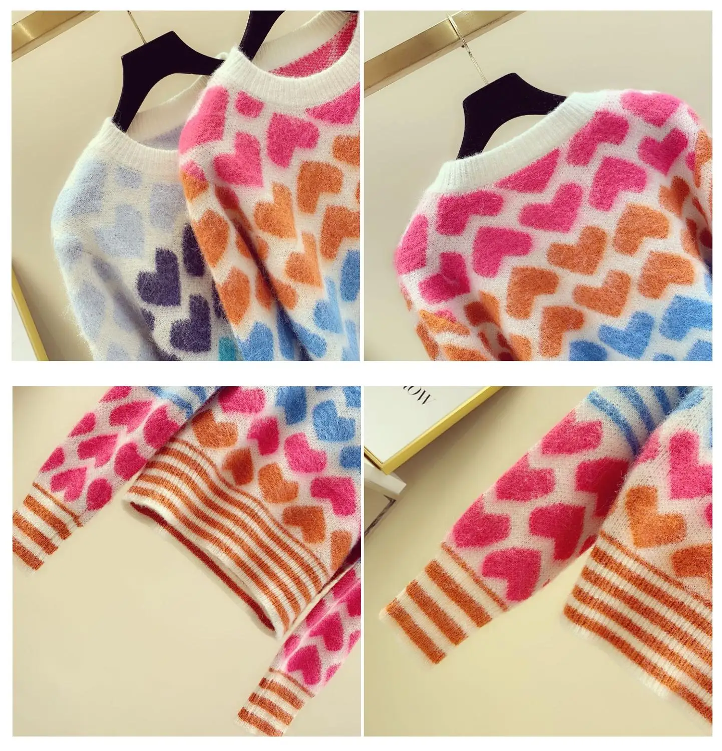 MUMUZI осенний свитер женский 2019 новая свободная форма сердца Топы Осень-зима