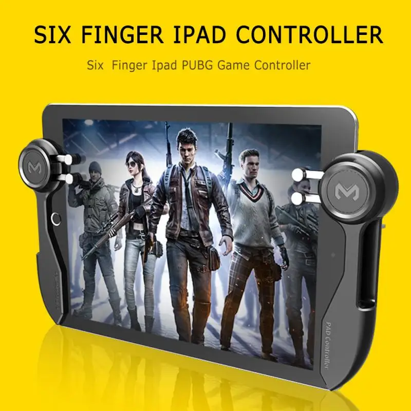 

Мобильный триггер для PUBG, игровой контроллер для Ipad, планшета, шесть пальцев, игровой джойстик, ручка, кнопка прицела, L1R1, шутер, геймпад, триг...